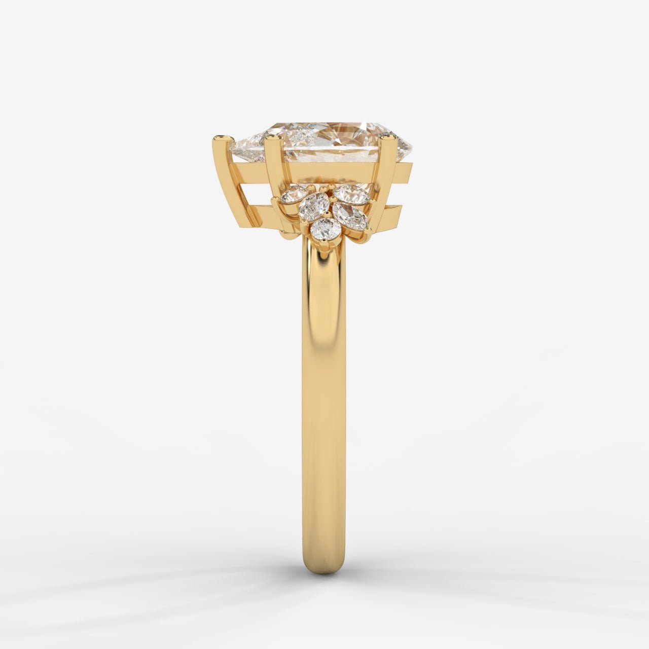 Sylvie Floral Cluster Diamond Ring - Pear - AYKA JEWELS