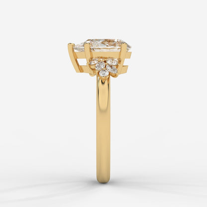 Sylvie Floral Cluster Diamond Ring - Pear - AYKA JEWELS