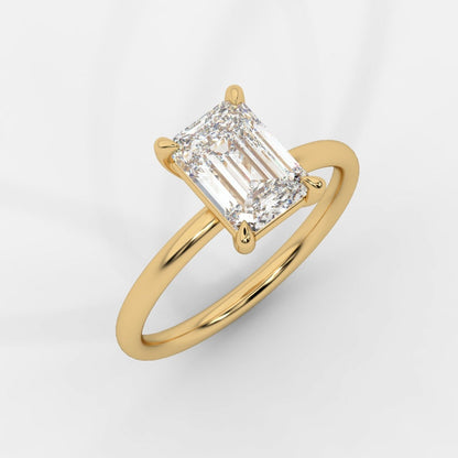 Talia Diamond Solitaire Ring - Emerald - AYKA JEWELS