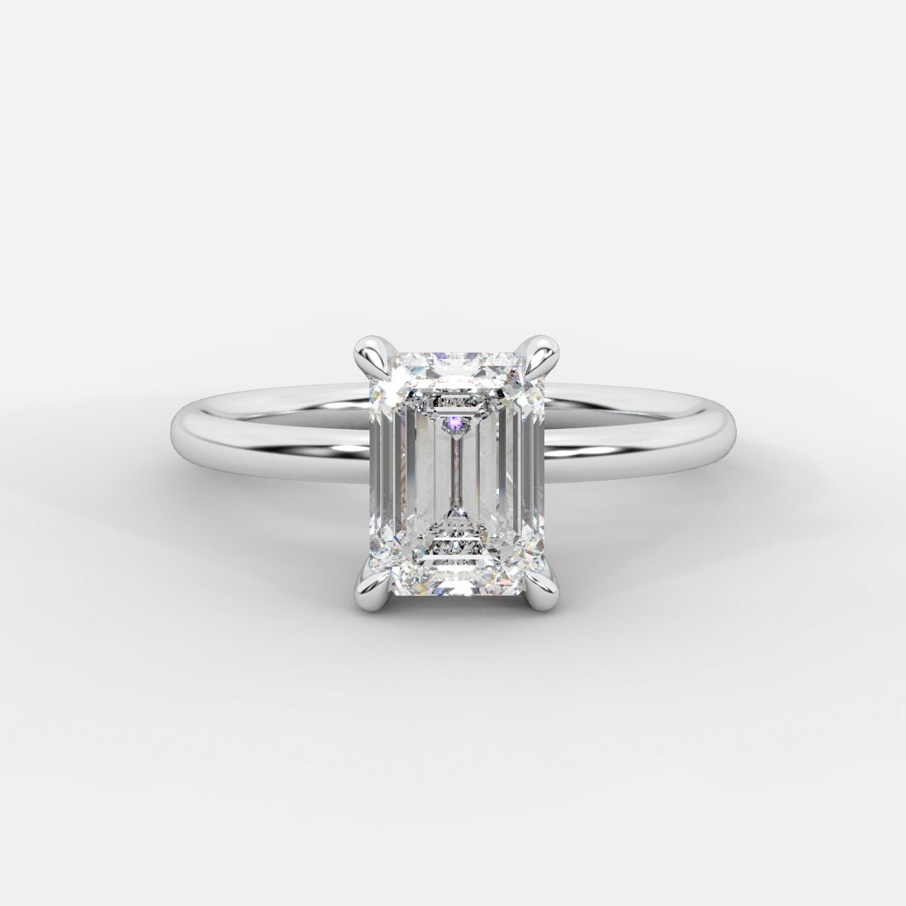 Talia Diamond Solitaire Ring - Emerald - AYKA JEWELS