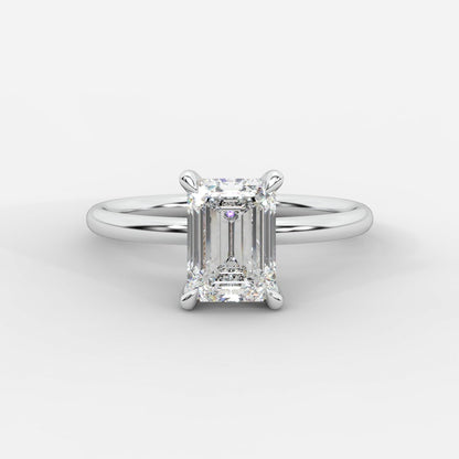 Talia Diamond Solitaire Ring - Emerald - AYKA JEWELS