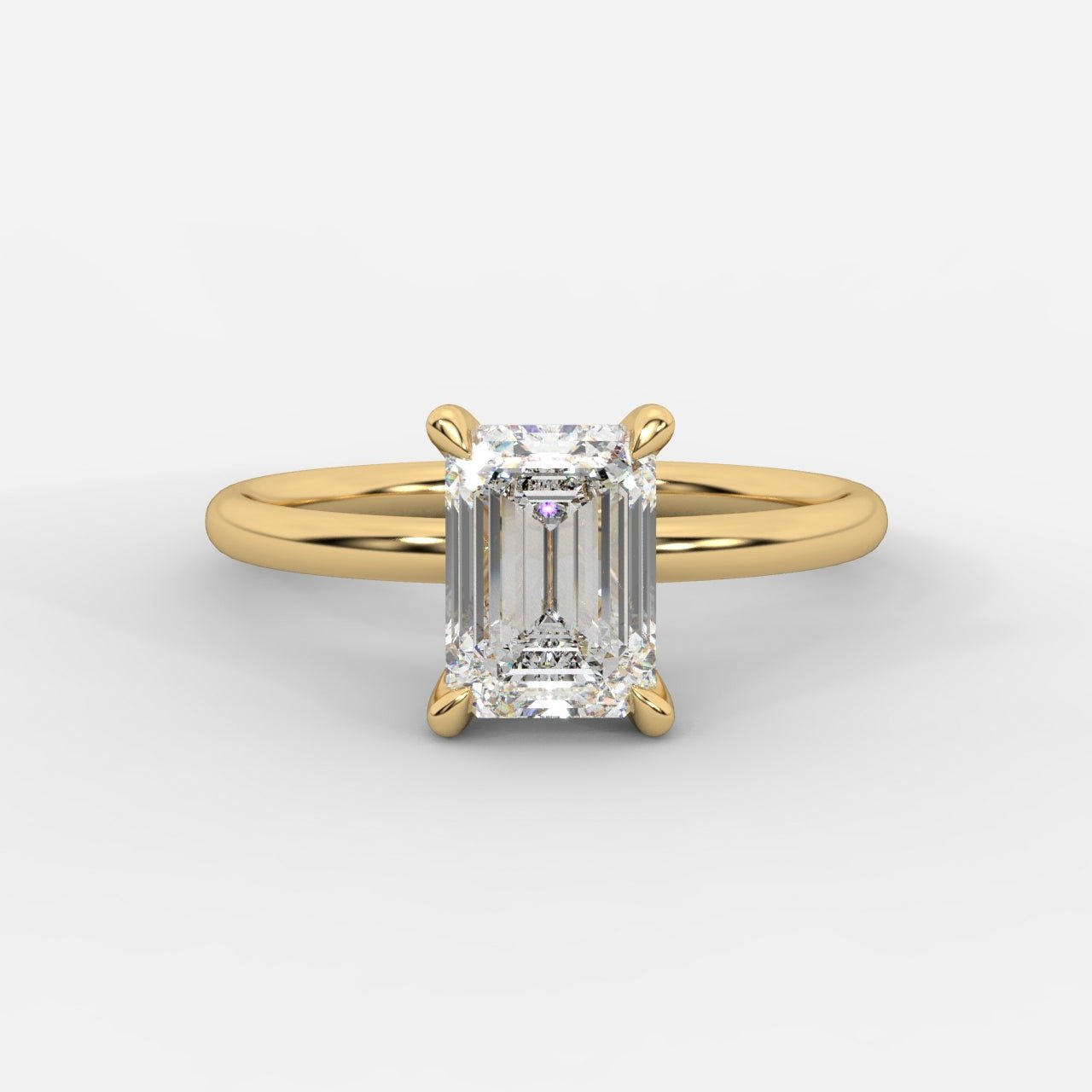Talia Diamond Solitaire Ring - Emerald - AYKA JEWELS