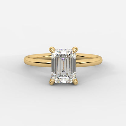 Talia Diamond Solitaire Ring - Emerald - AYKA JEWELS