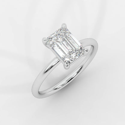 Talia Diamond Solitaire Ring - Emerald - AYKA JEWELS