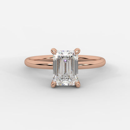 Talia Diamond Solitaire Ring - Emerald - AYKA JEWELS