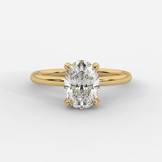 Talia Diamond Solitaire Ring - Oval - AYKA JEWELS