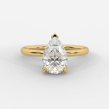 Talia Diamond Solitaire Ring - Pear - AYKA JEWELS