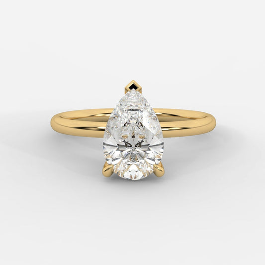 Talia Diamond Solitaire Ring - Pear - AYKA JEWELS