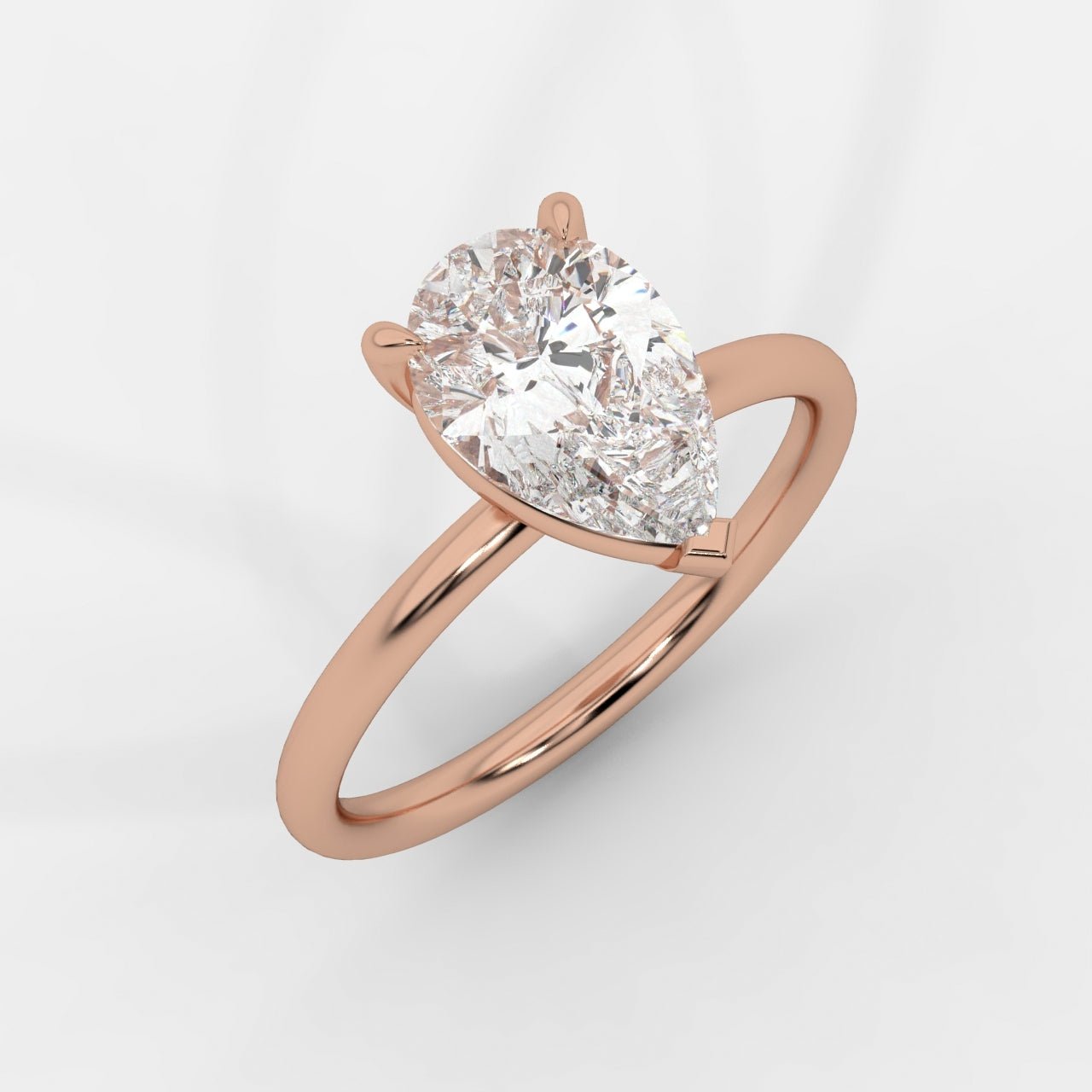 Talia Diamond Solitaire Ring - Pear - AYKA JEWELS