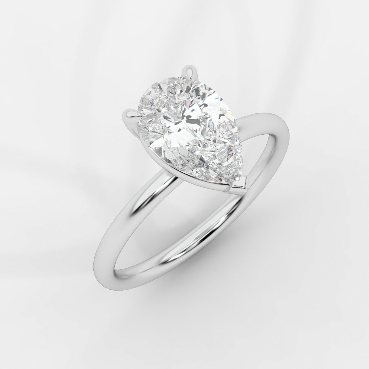 Talia Diamond Solitaire Ring - Pear - AYKA JEWELS