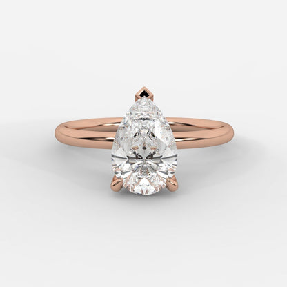 Talia Diamond Solitaire Ring - Pear - AYKA JEWELS