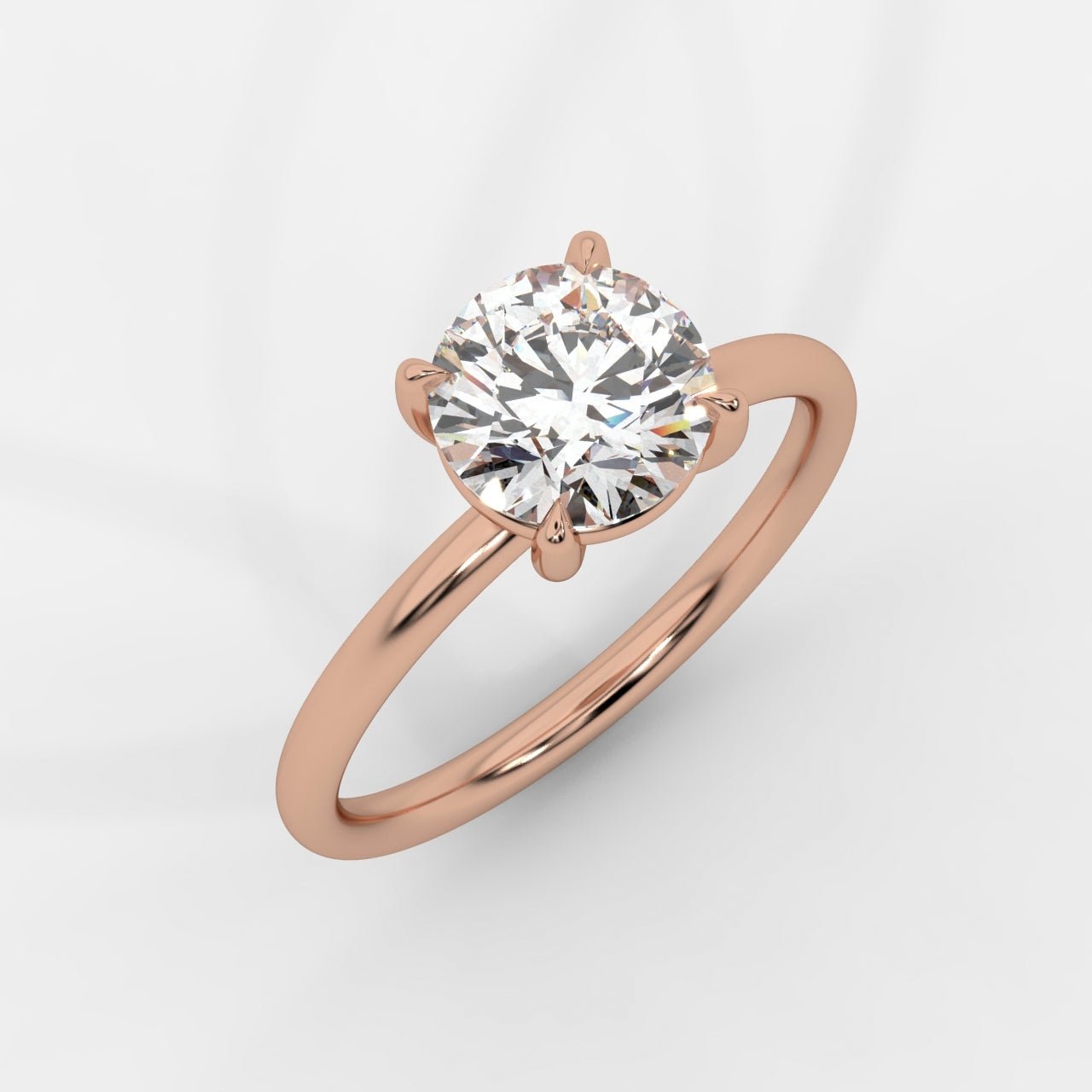 Talia Diamond Solitaire Ring - Round - AYKA JEWELS