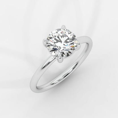 Talia Diamond Solitaire Ring - Round - AYKA JEWELS