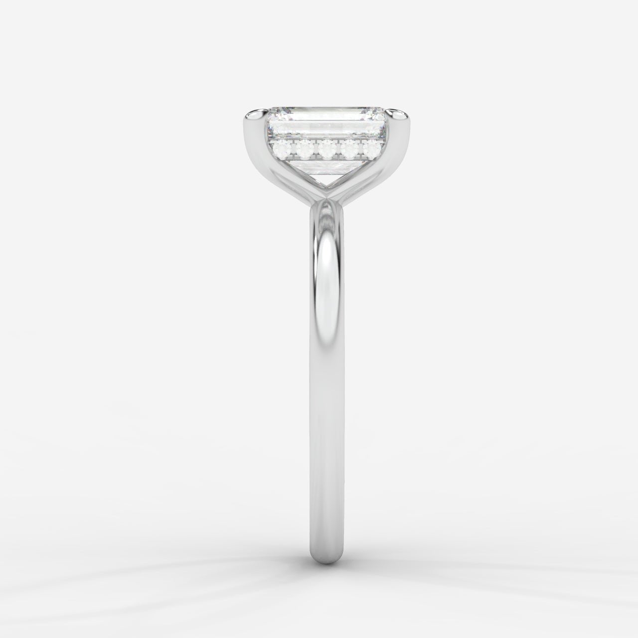 Talia Solitaire Ring With Hidden Halo - Emerald - AYKA JEWELS