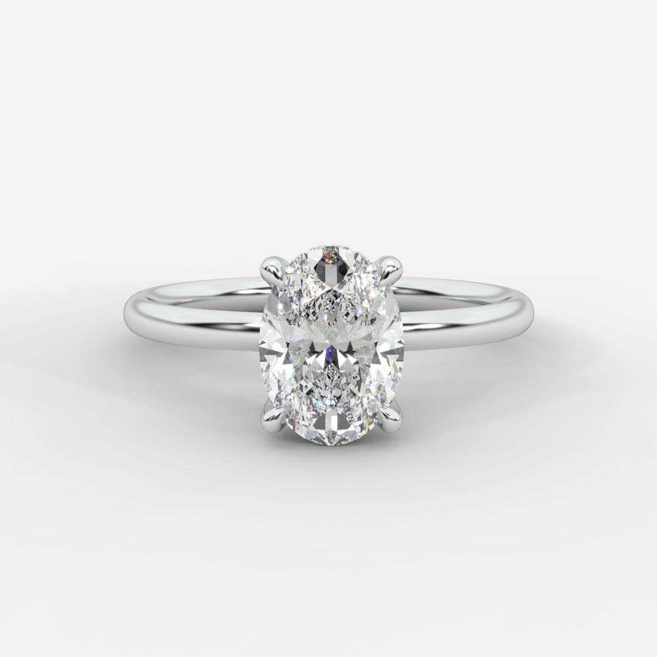 Talia Solitaire Ring With Hidden Halo - Oval - AYKA JEWELS