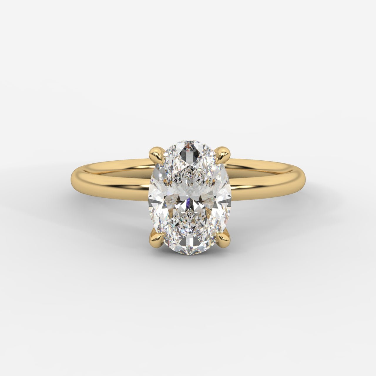Talia Solitaire Ring With Hidden Halo - Oval - AYKA JEWELS