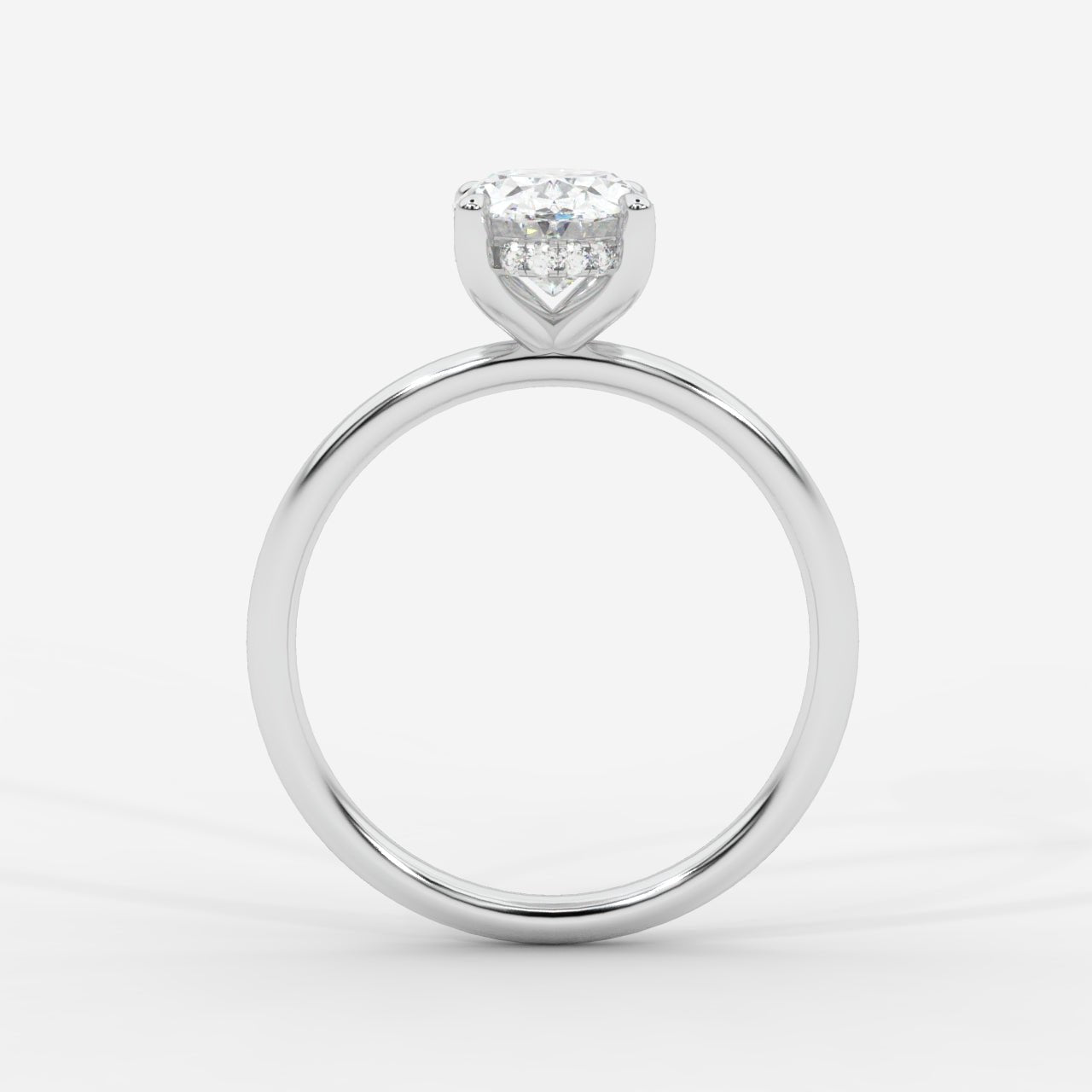 Talia Solitaire Ring With Hidden Halo - Oval - AYKA JEWELS