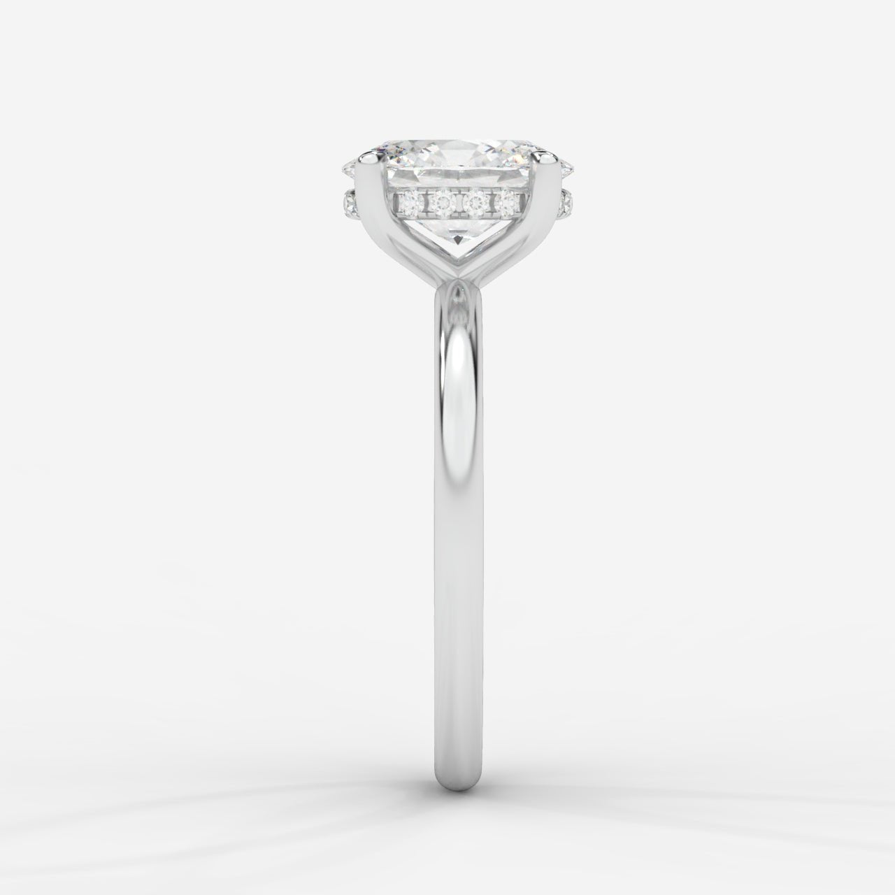 Talia Solitaire Ring With Hidden Halo - Oval - AYKA JEWELS