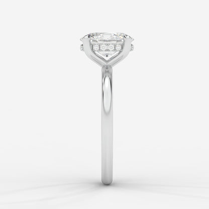 Talia Solitaire Ring With Hidden Halo - Oval - AYKA JEWELS