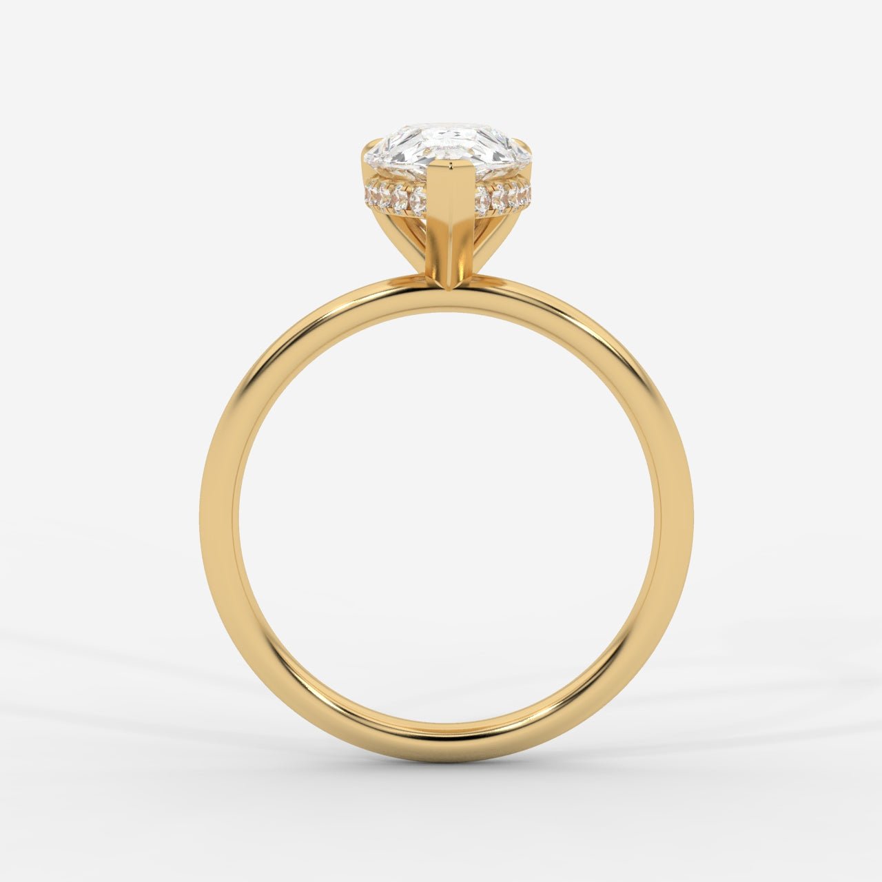 Talia Solitaire Ring With Hidden Halo - Pear - AYKA JEWELS