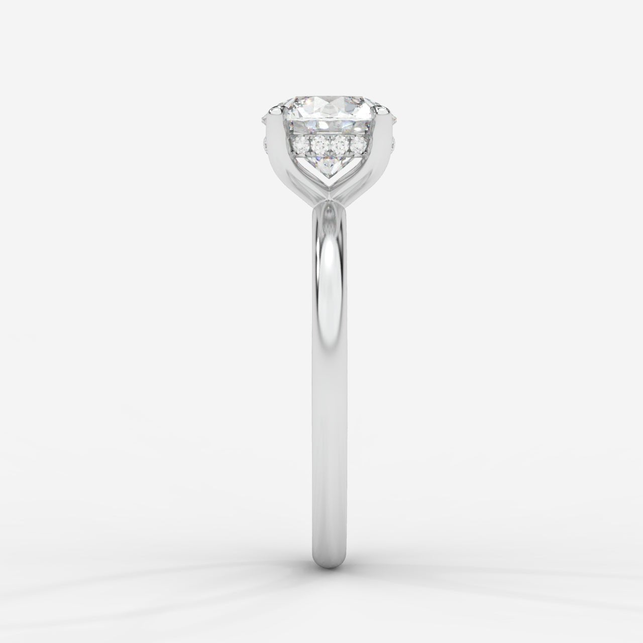 Talia Solitaire Ring With Hidden Halo - Round - AYKA JEWELS