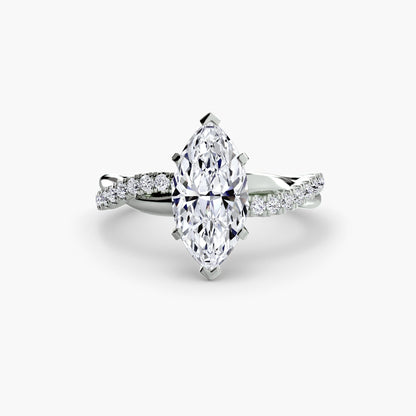 The Emerald Twist Pavé Ring - AYKA JEWELS
