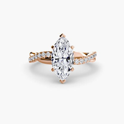 The Emerald Twist Pavé Ring - AYKA JEWELS