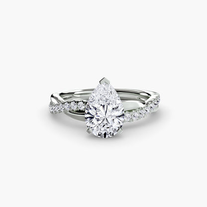 The Emerald Twist Pavé Ring - AYKA JEWELS