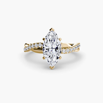 The Emerald Twist Pavé Ring - AYKA JEWELS