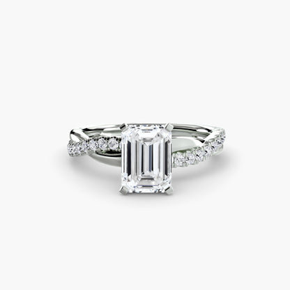 The Emerald Twist Pavé Ring - AYKA JEWELS