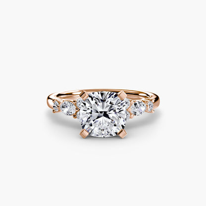 The Floral Accent Solitaire - AYKA JEWELS