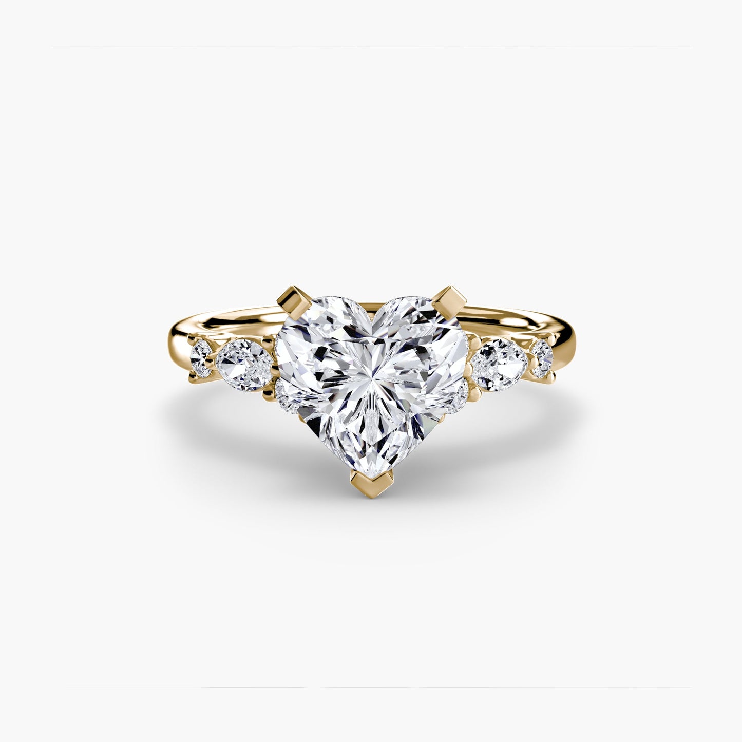 The Floral Accent Solitaire - AYKA JEWELS