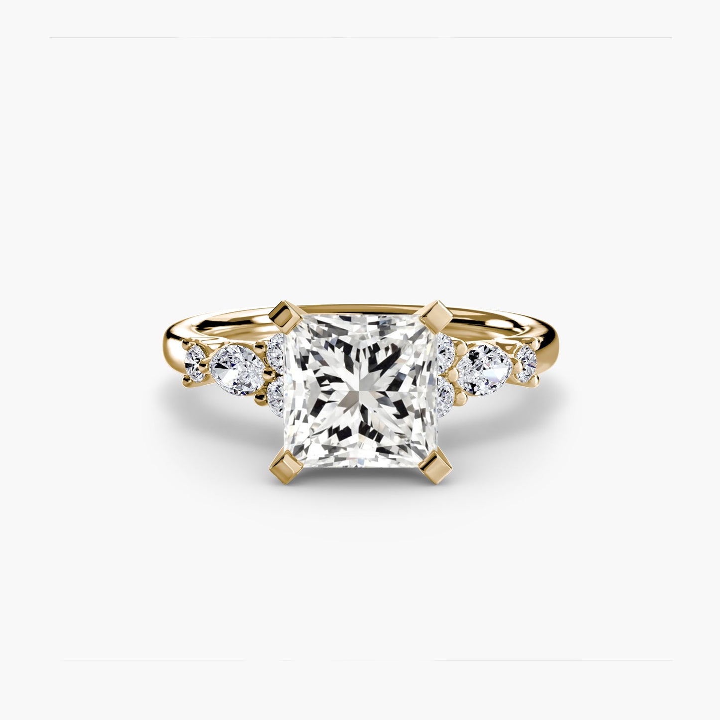 The Floral Accent Solitaire - AYKA JEWELS