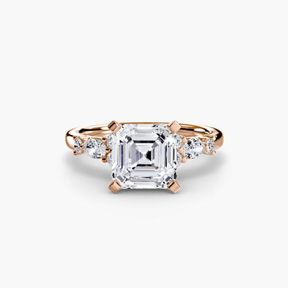 The Floral Accent Solitaire - AYKA JEWELS