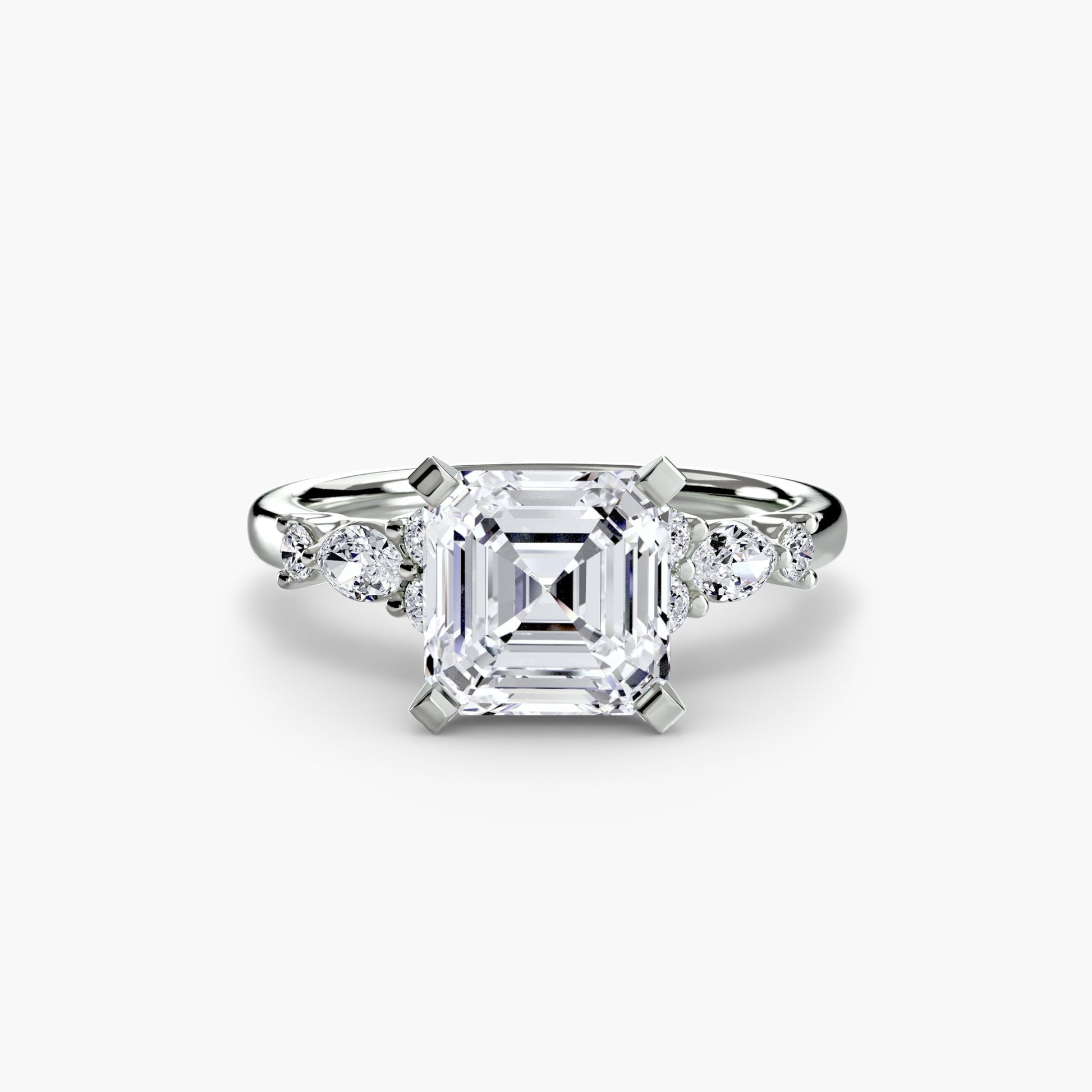 The Floral Accent Solitaire - AYKA JEWELS