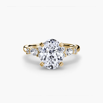 The Floral Accent Solitaire - AYKA JEWELS