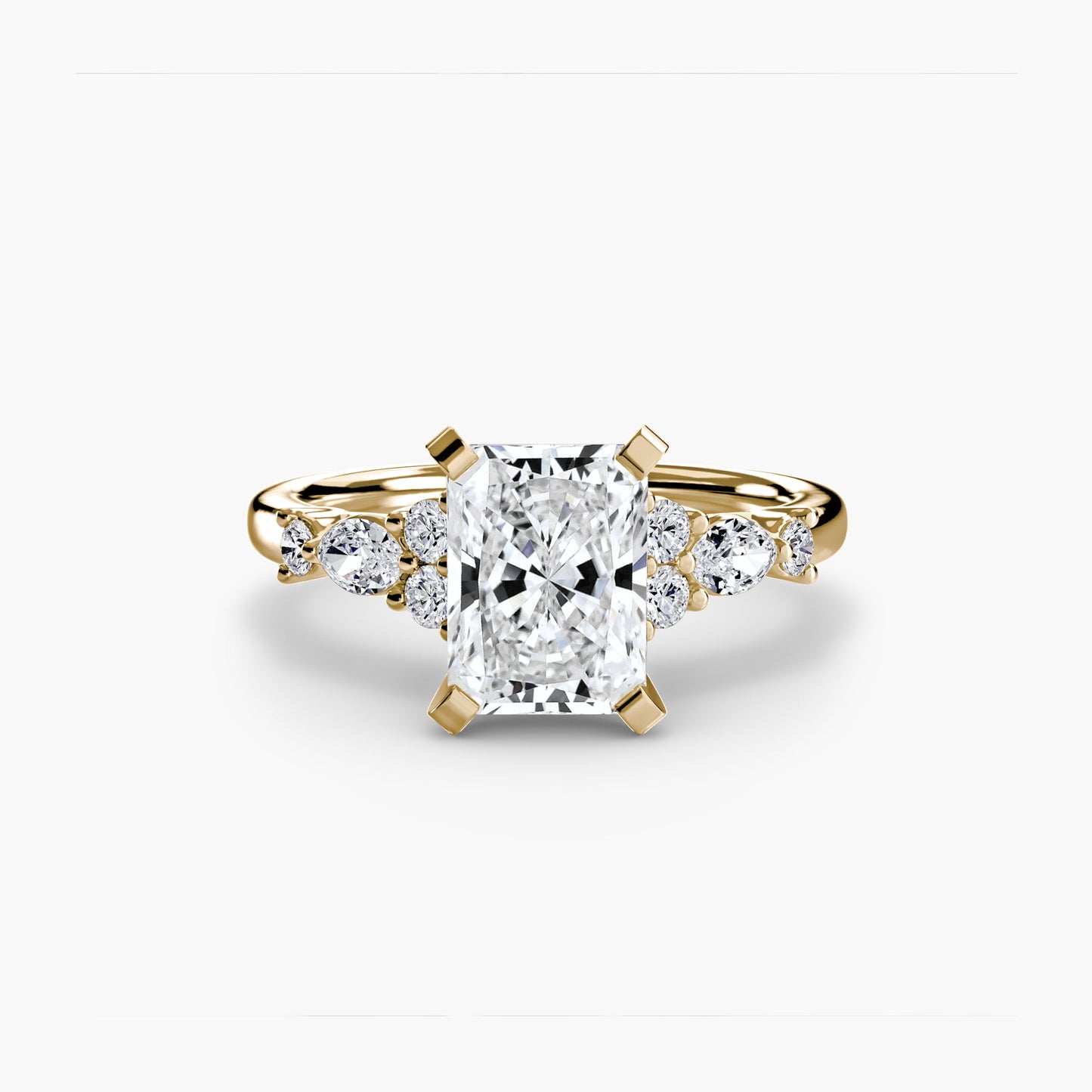 The Floral Accent Solitaire - AYKA JEWELS