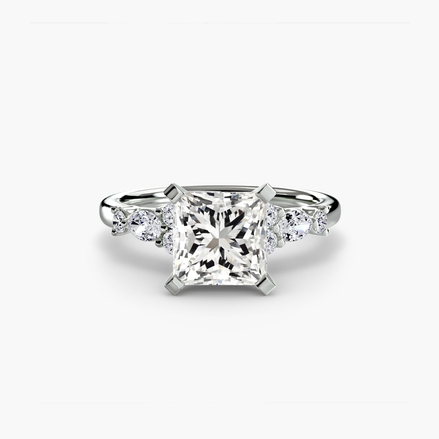 The Floral Accent Solitaire - AYKA JEWELS