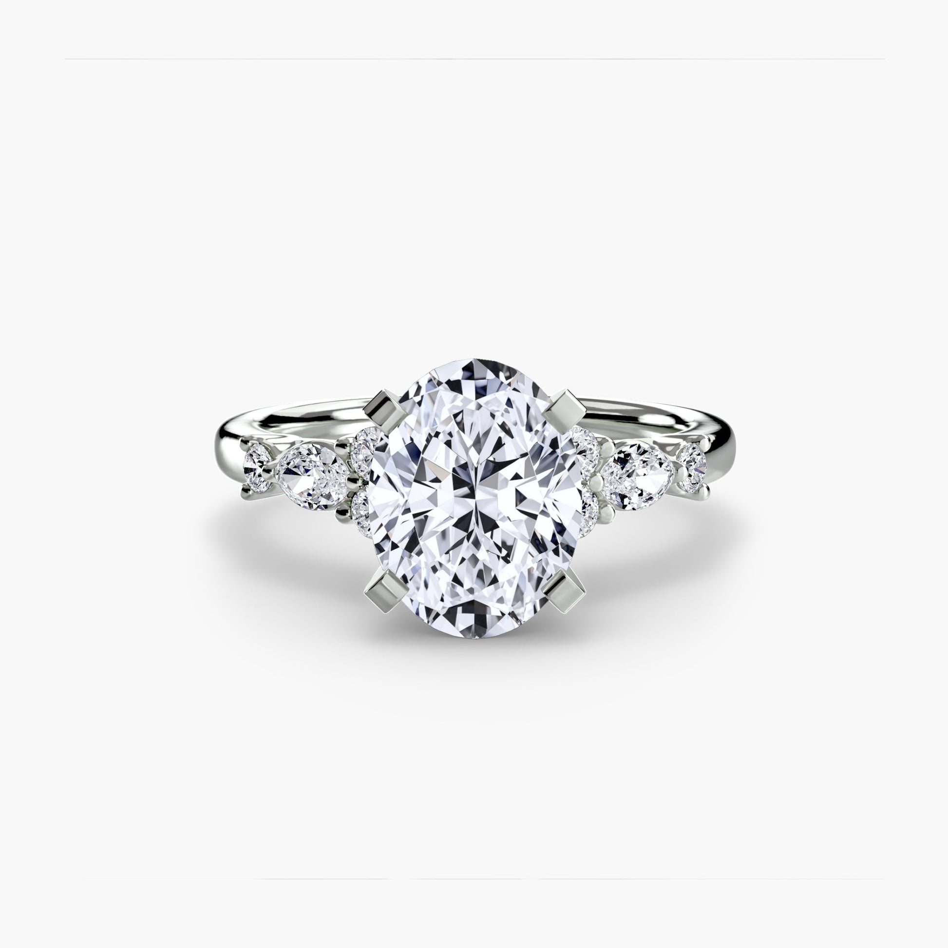 The Floral Accent Solitaire - AYKA JEWELS
