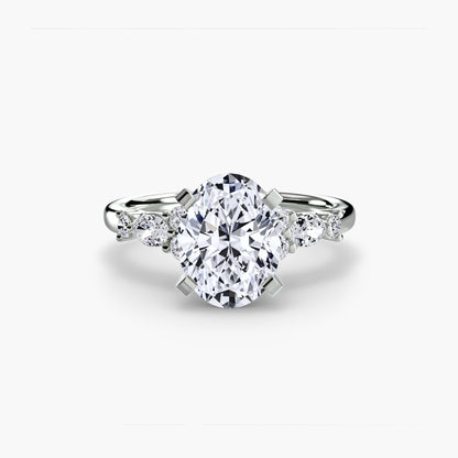 The Floral Accent Solitaire - AYKA JEWELS