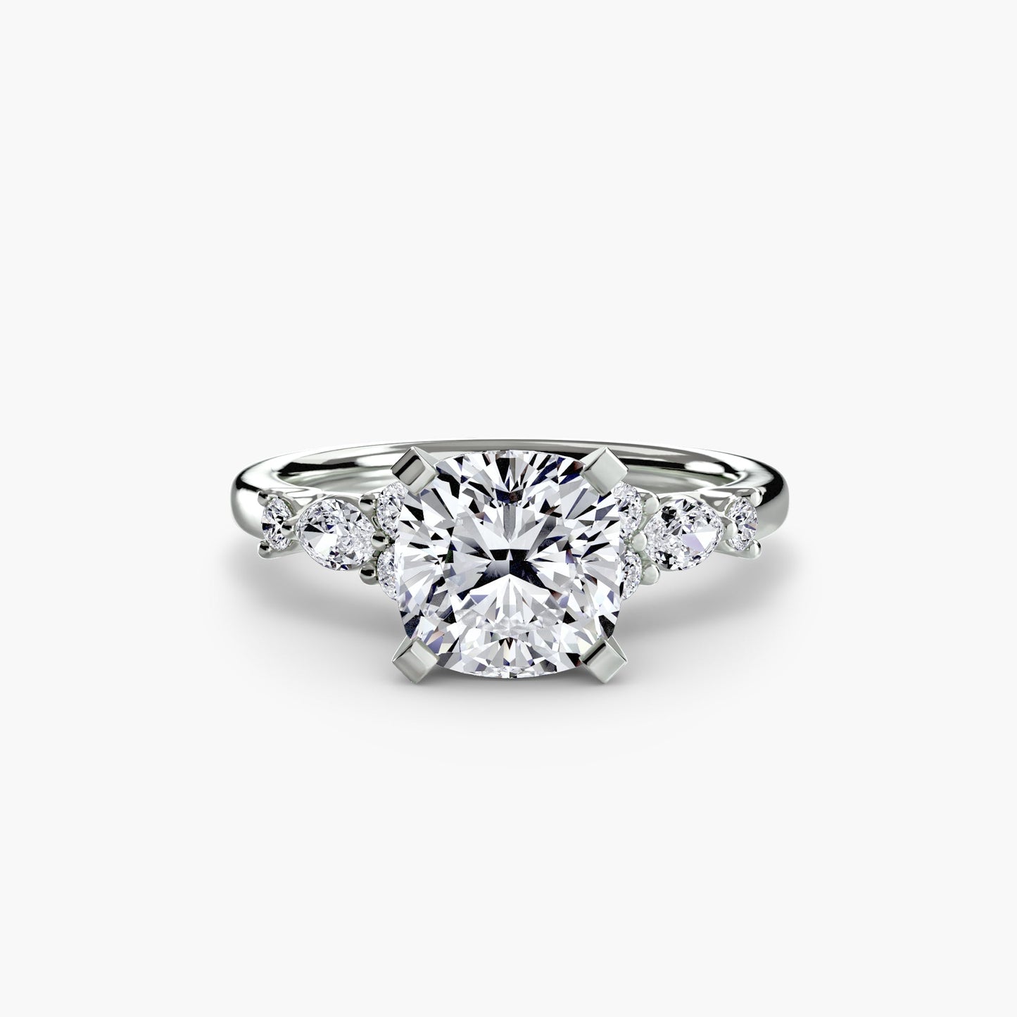 The Floral Accent Solitaire - AYKA JEWELS