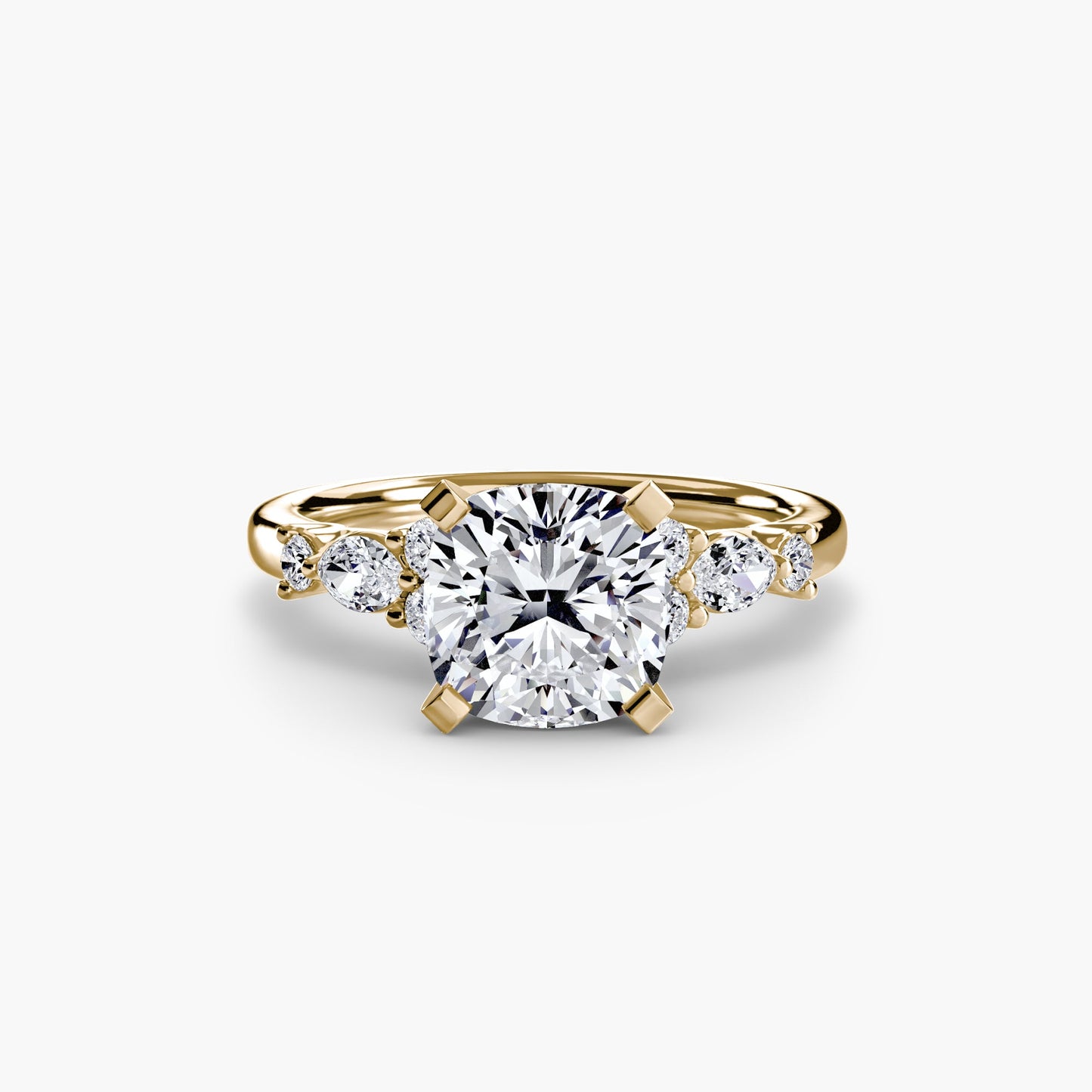 The Floral Accent Solitaire - AYKA JEWELS