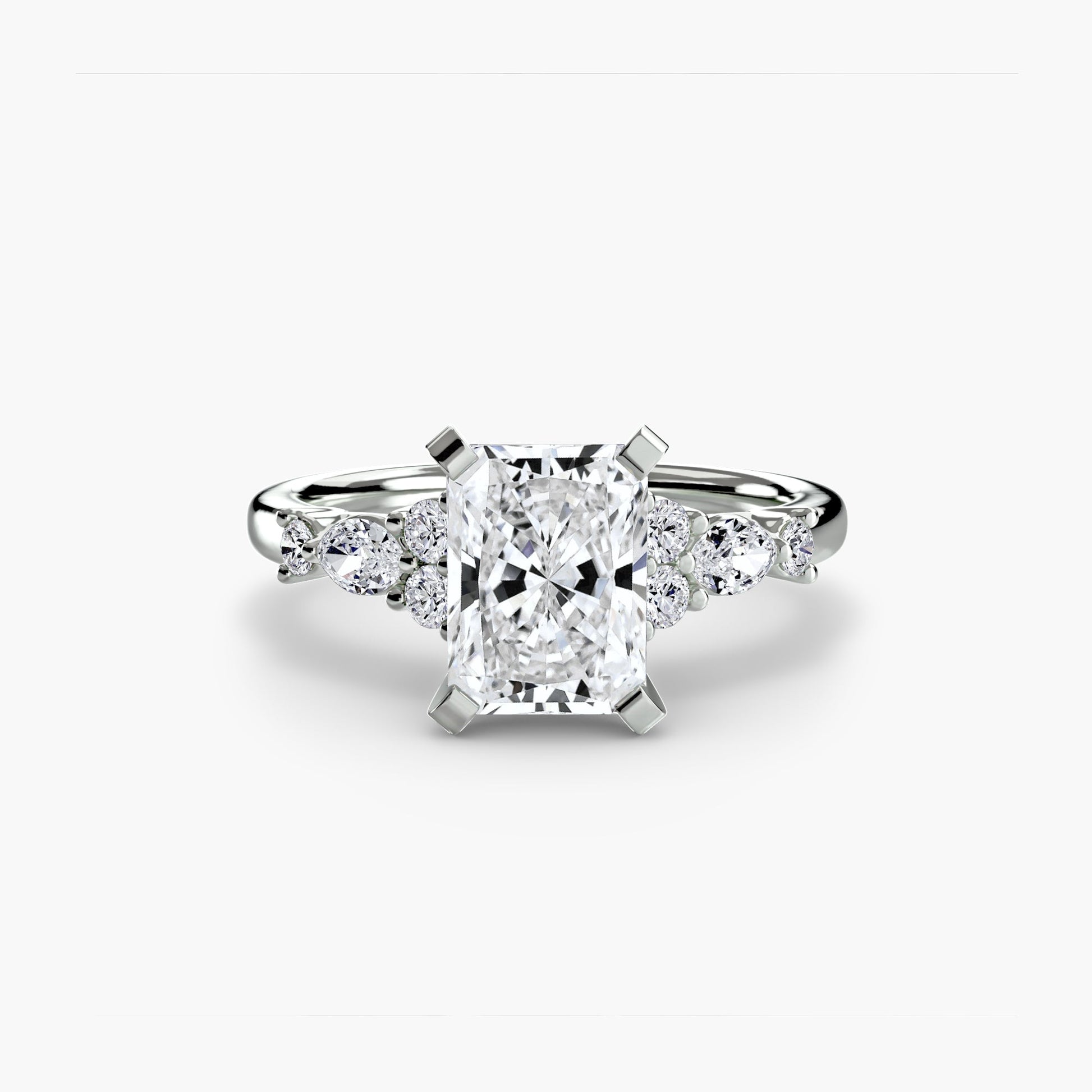 The Floral Accent Solitaire - AYKA JEWELS