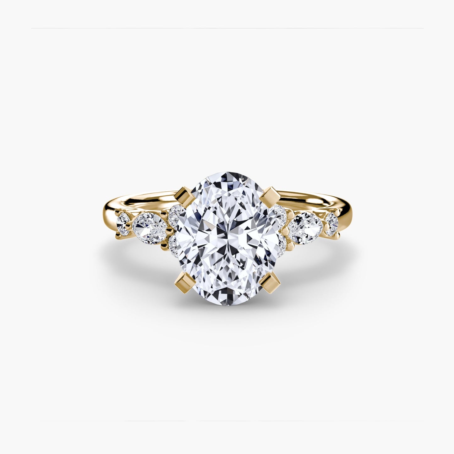 The Floral Accent Solitaire - AYKA JEWELS