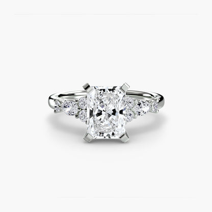 The Floral Accent Solitaire - AYKA JEWELS