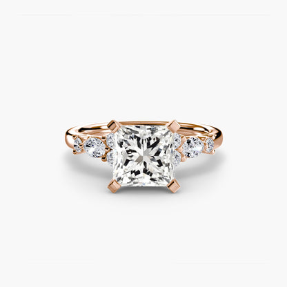 The Floral Accent Solitaire - AYKA JEWELS
