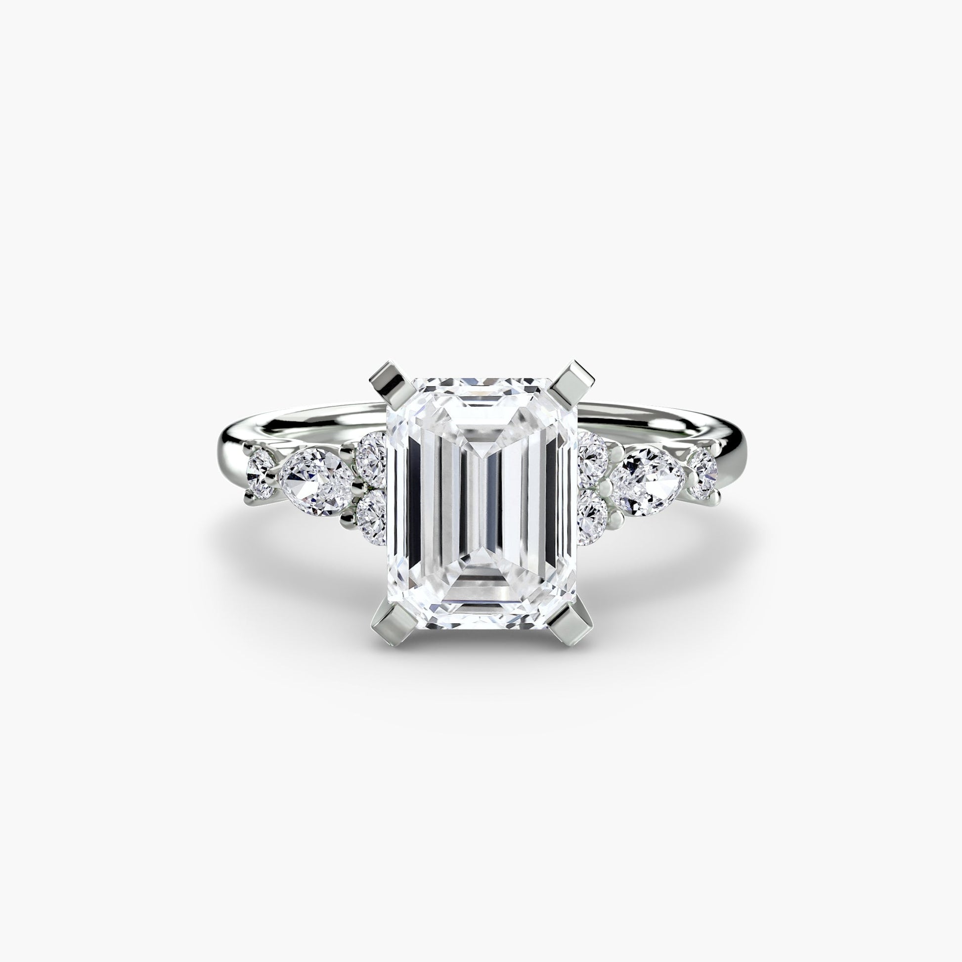 The Floral Accent Solitaire - AYKA JEWELS