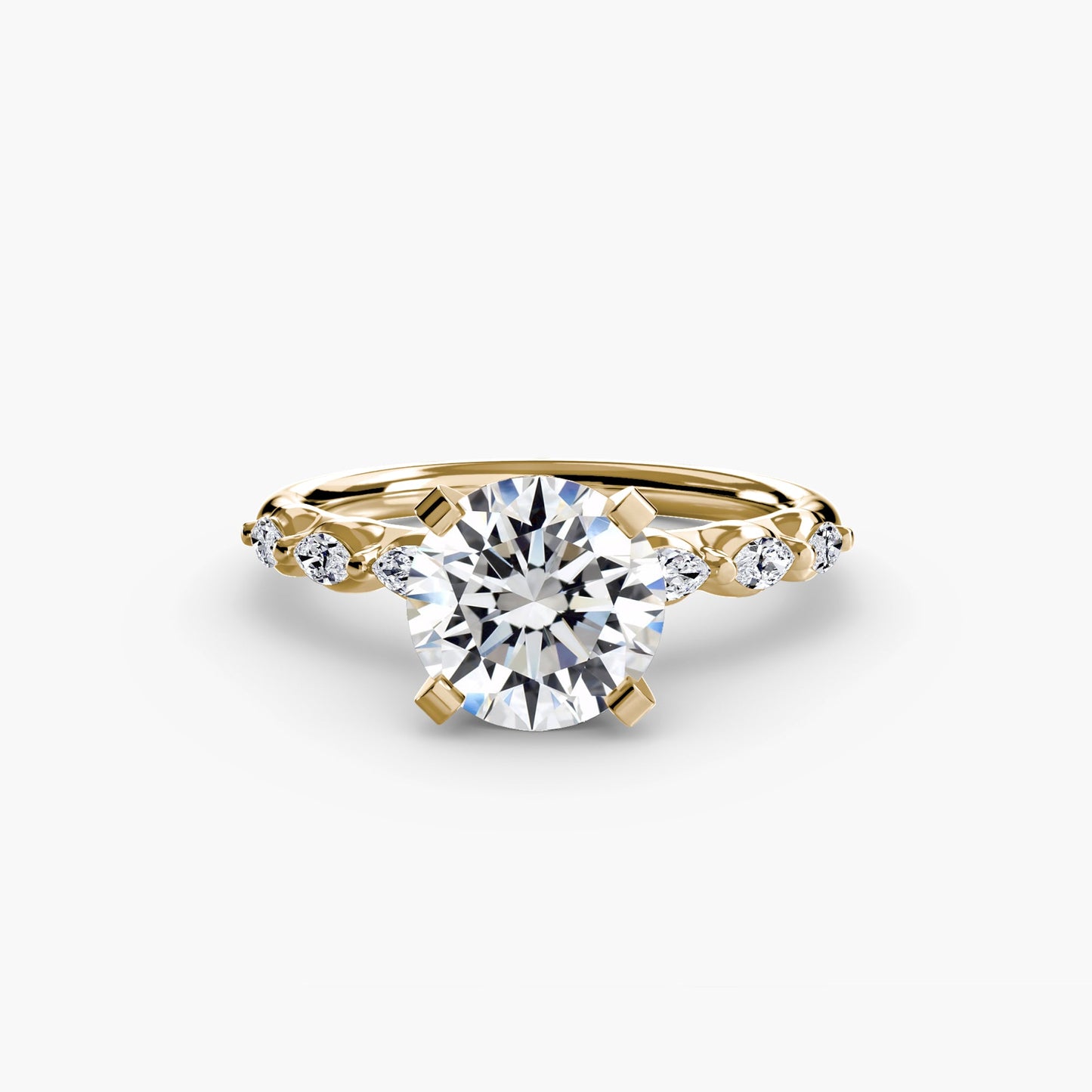The Floral Accent Solitaire - AYKA JEWELS