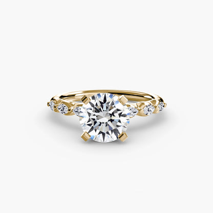 The Floral Accent Solitaire - AYKA JEWELS