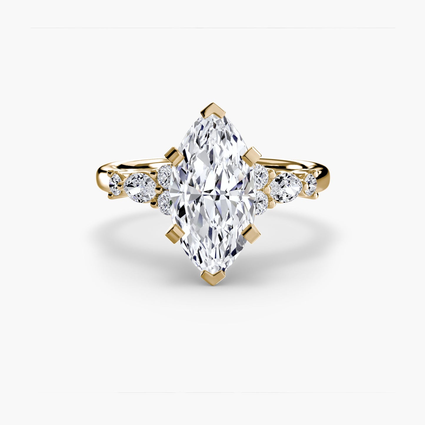 The Floral Accent Solitaire - AYKA JEWELS